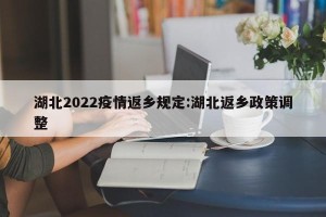 湖北2022疫情返乡规定:湖北返乡政策调整